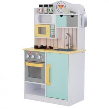 Teamson Kids Little Chef Florence Play Kitchen with Accessories, Multi colour Blue/Yellow/White 90.17cm H X 54.6cm W X 29.5cm D