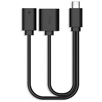Rii F1 cable OTG Micro USB para Firestick y Fire TV 4k. Compatible con teclados Rii y Logitech, Nintendo Switch, SNES, NES Classic.