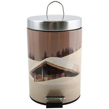 MSV Cubo DE Basura 3L Cottage, Acero Inoxidable, Multicolor, 25.6x16.5x16.5 cm