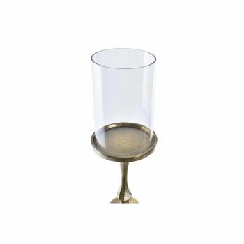 Candelabro aluminio cristal 13x13x71 desgastado
