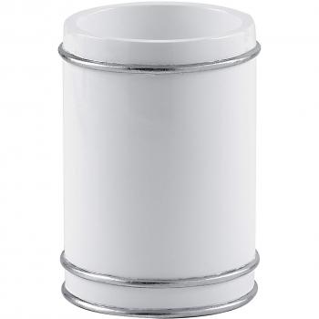 Gedy Olimpia Portacepillos, Resina, Blanco/Plata, 76.5 X 16 X 47 Cm