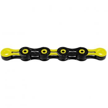 KMC DLC 11 - Cadena para Bicicleta, Color Negro/Amarillo, tamaño 0, 0.401