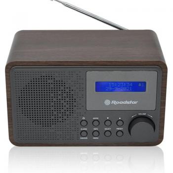 Roadstar HRA-700D+/WD Radio Portátil Vintage Digital DAB / DAB+ / FM, Funcionamiento Conectado a la Red o con Pilas, Conexión para Auriculares, Despertador con
