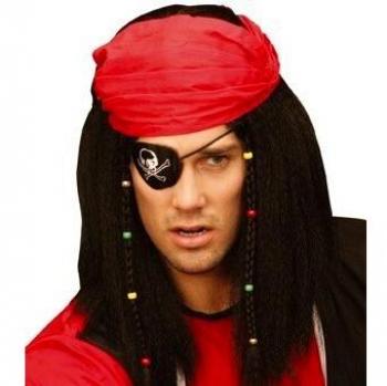 Pirate wig with bandana for men