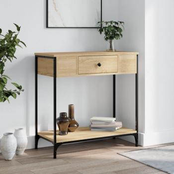 Consola de roble Sonoma 75x34,5x75cm madera multicapa marrón