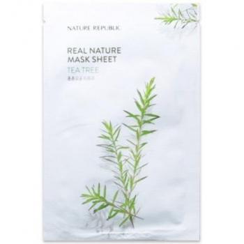 Nature Republic Real Nature Tea Tree Cleansing Sheet Mask for Problematic Skin - 23ml