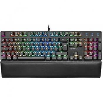 Mars Gaming MK5BES, Teclado Mecánico RGB, Reposamuñecas Acolchado, Switch OUTEMU SQ Azul, Idioma Español