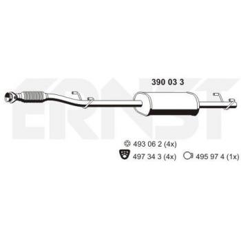 Silenciador Intermedio ERNST 390033 para Mercedes-Benz Sprinter 3-T Van