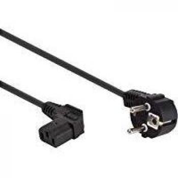 Cable de Alimentación Perel - Color Negro - Cee 7/7 90° + C13 90° - 2.5 M - H05vv-f 3g1.0 Mm²