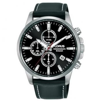 Reloj de Hombre Lorus RM387HX9 Cronógrafo con Correa de Cuero Negra y Caja de Acero Inoxidable