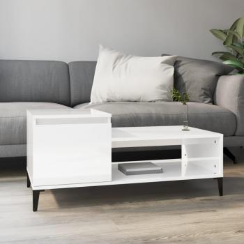 Mesa de salón blanca pulida 100x50x45cm madera multicapa Vidaxl