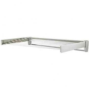 Leifheit Tendedero de pared Telegant 81 Protect Plus, tendedero extensible de diseño compacto, tendedero de ropa plegable ideal para baño o balcón