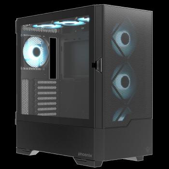 Caja Gaming Phoenix Ember E-ATX Cristal Templado USB 3.0 Negra ARGB PN: AB812111B EAN: 6974560222575
