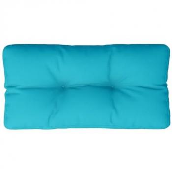 Cojín para palés de tela turquesa 70x40x12 cm con diseño de hojas, color azul marino y características decorativas para muebles de salón