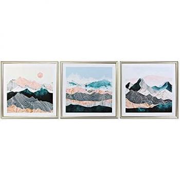 Cuadro DKD Home Decor Oriental Montaña 70 x 4 x 70 cm (3 Piezas)