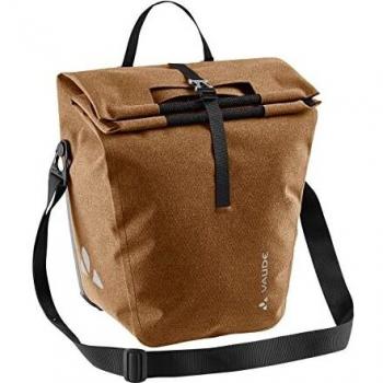 Vaude Alforja Trasera Recycle Single Marrón - Alforja de bicicleta, fabricada con materiales reciclados, capacidad para 20 litros, sistema de fijación QMR 2.0, resistente al agua y a la abras