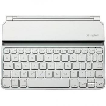 Teclado Ultradelgado Bluetooth Logitech para iPad Mini 1/2/3, AZERTY, Blanco