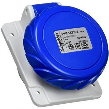 Schneider Electric PKF16F723 Clavija de Panel Angulada Pk Patrika Tornillo 16 A Ip67 220 V 2P+T 50-60 Hz