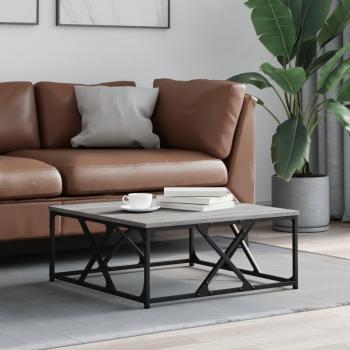 Mesa de centro madera contrachapada 70x70x30 cm en color gris Sonoma