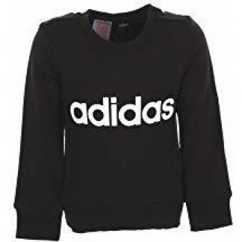 adidas Sudadera Essential Linear para niños, Negro/Blanco, 116