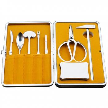 SZHTSWU Prefessional Conjunto de Herramientas para Mariscos y Tuercas, 420 Acero Inoxidable Juegos de Herramientas de Cocina con Caja de Almacenaje, 8pcs/Set