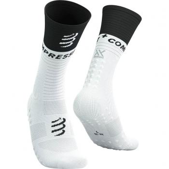 Calcetines de compresión media Compressport V2.0 blanco y negro