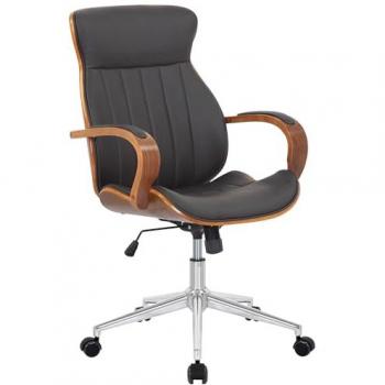 Silla de oficina giratoria regulable en simil cuero nogal/marrón CLP Melilla