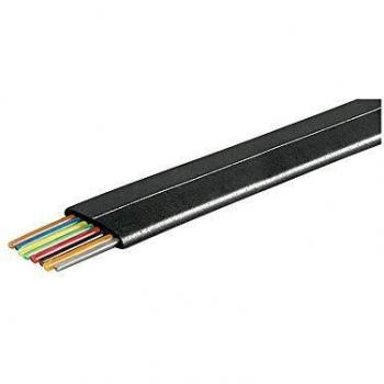 Cable telefónico plano 8 hilos negro 100 m AWG 28 CCA