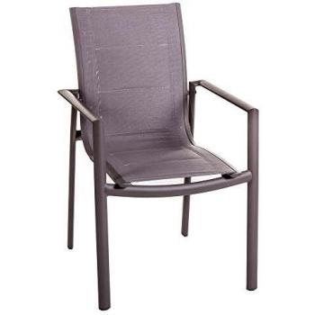 Silla apilable de Aluminio marrón para terraza y Exterior Garden - LOLAhome