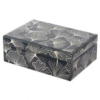 Caja de Almacenaje Elegante y Resistente de Cristal con Impresión Foil 26x18x10 cm