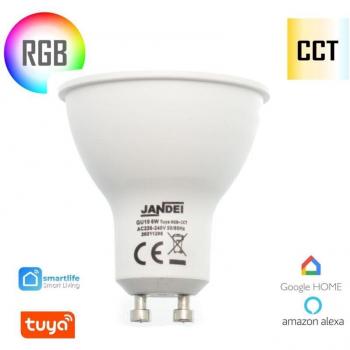 Bombilla LED Inteligente GU10 6W RGB+CCT Control WIFI Tuya