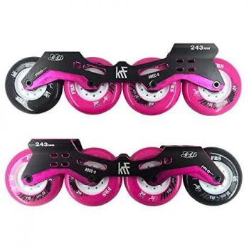 Krf guía 4x80 ruedas, rodamientos y tornillos para patines y skates Rosa (Única)