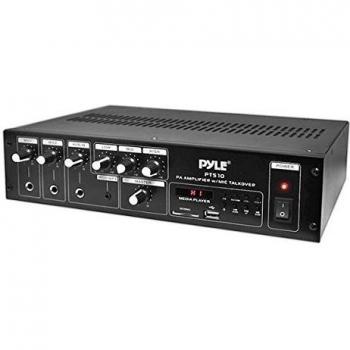 Pyle PT510 240W 5-Channel Home Audio Power Amplifier Mixer with FM Radio, USB, RCA, AUX Input, LED Display, and Dual Microphone Inputs for Speakers, Studio Theaters, and PA Systems