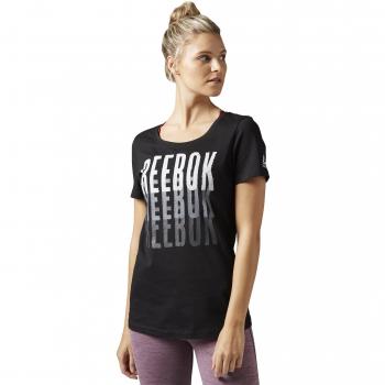 Reebok Echo Scoop Camiseta de Manga Corta, Mujer, Negro