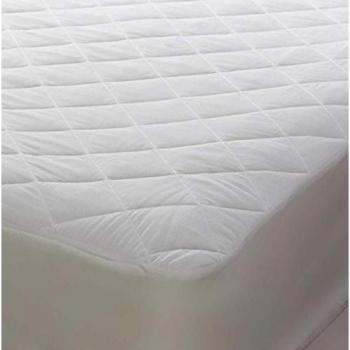 Protector de colchón acolchado para camas de 106cm x 199cm - Blanco, Textil, 30cm de fondo