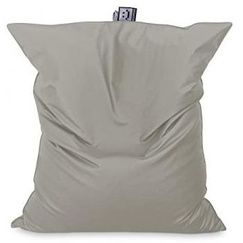 Puff Gigante de Polipiel para Exterior e Interior Gris Claro - Cómodo, Ligero y Resistente HAPPERS