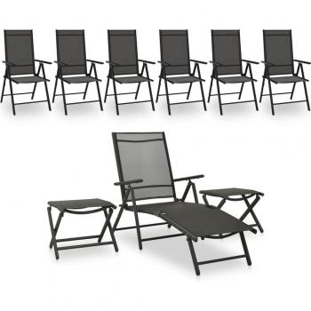 vidaXL 9 Piece Garden Lounge Set Black and Anthracite