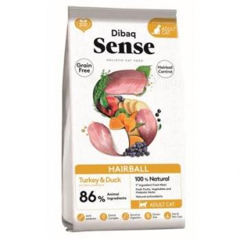 Dibaq Sense Hairball Pato y Pavo - Pienso Grain Free para gatos adultos de razas de pelo largo 6 kg