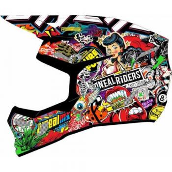 O'Neal 3SRS Crank Casco de Motocross para Niños Multicolor XL, Carcasa ABS, Norma de Seguridad ECE 22.06, Aberturas de Ventilación para Refrigeración Ópt