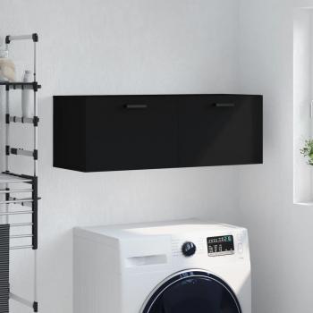 Gabinete de pared negro 100x36,5x35 cm madera multicapa vidaXL
