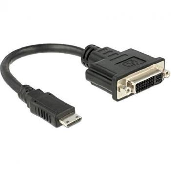 DeLOCK 65564 adaptador de cable Mini HDMI-C a DVI-D Negro