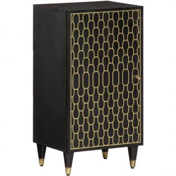 Armario auxiliar de madera maciza de mango 40x33x75 cm color negro Vidaxl