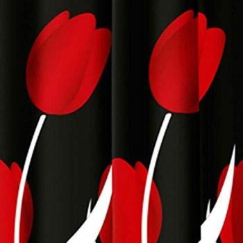 Tenda de Ducha 2 Lados en Tela 180 x 200 cm Modelo Tulipán Rojo