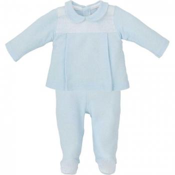 Conjunto de bebé niño en color celeste de camiseta y polaina