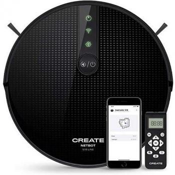 IKOHS NETBOT S18 - Robot Aspirador 4 en 1, con Mapeo y App, Potencia de Succión 1800 Pa, Navegación Inteligente, Sensores Anticolisión y Anticaídas, Compatible Alexa, Google Home, WiFi, 220-240 V
