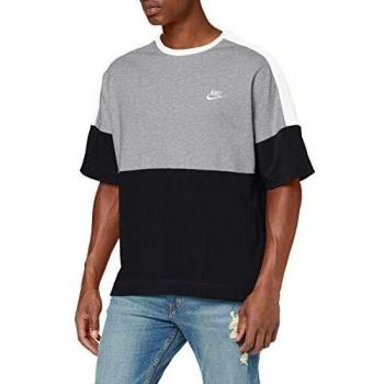 NIKE M NSW Top SS JSY CB Camiseta de Manga Corta, Hombre, Black/dk Grey Heather/Sail/