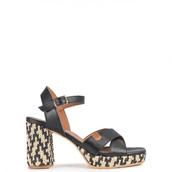 Sandalias de tacón de mujer Popa Caspio Bombay Negro