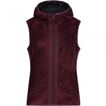 CMP Women's Fixed Hooded Sweat Vest - Dark Pink - Size 42