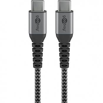 Cable USB-C textil con conectores metálicos 1m Goobay