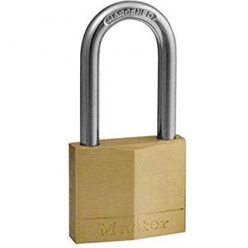 Master Lock 140EURDLF Candado de Ancho con Cuerpo de Latón Macizo con arco Mediano, Dorado, 7.6 x 4 x 1.3 cm